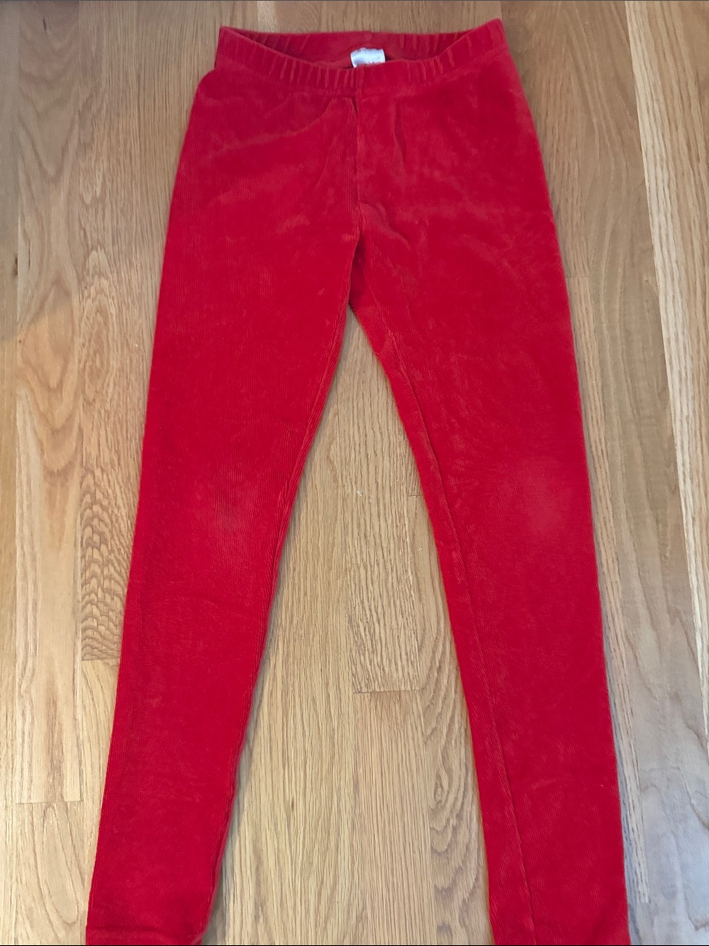Hanna Andersson Bright Red Velour Kids Leggings